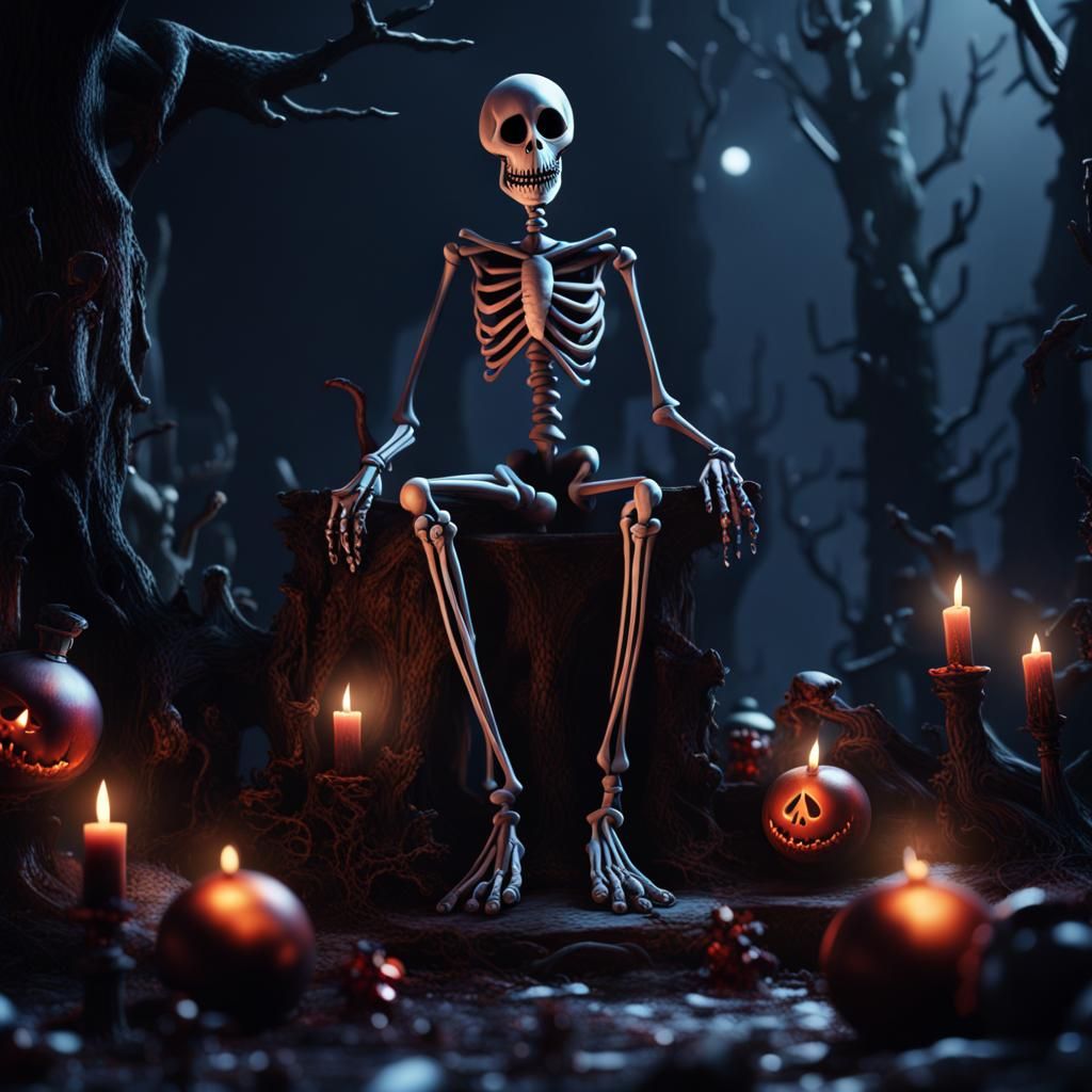 Jack Skellington Black Light Art in Deep Color