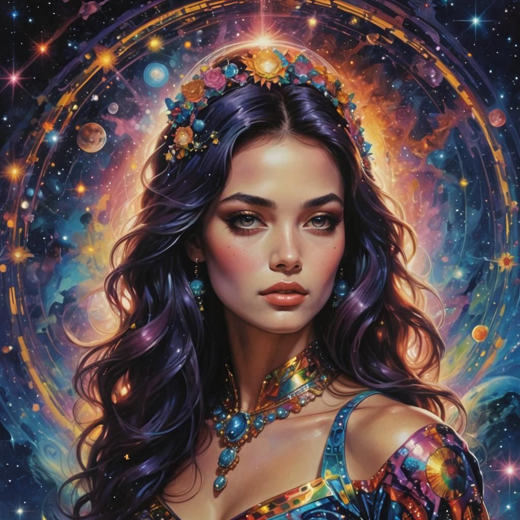 Psychedelic Beauty: Woman in a Dreamscape