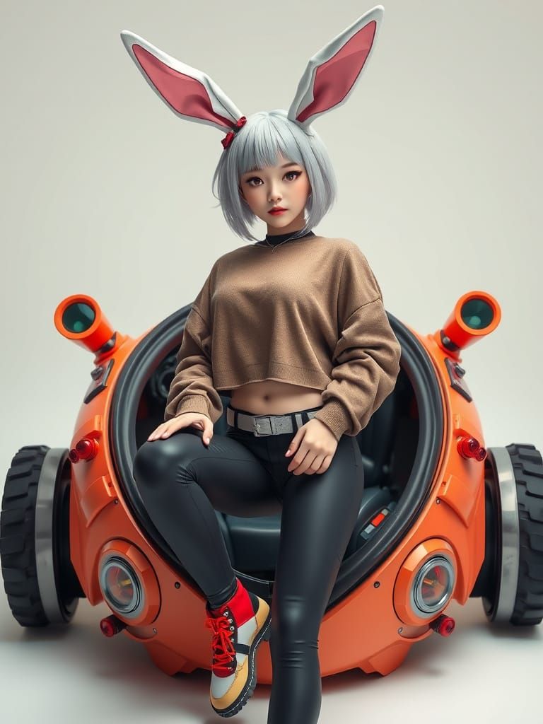 Cyberpunk Cosplay Girl in Fierce Game Style