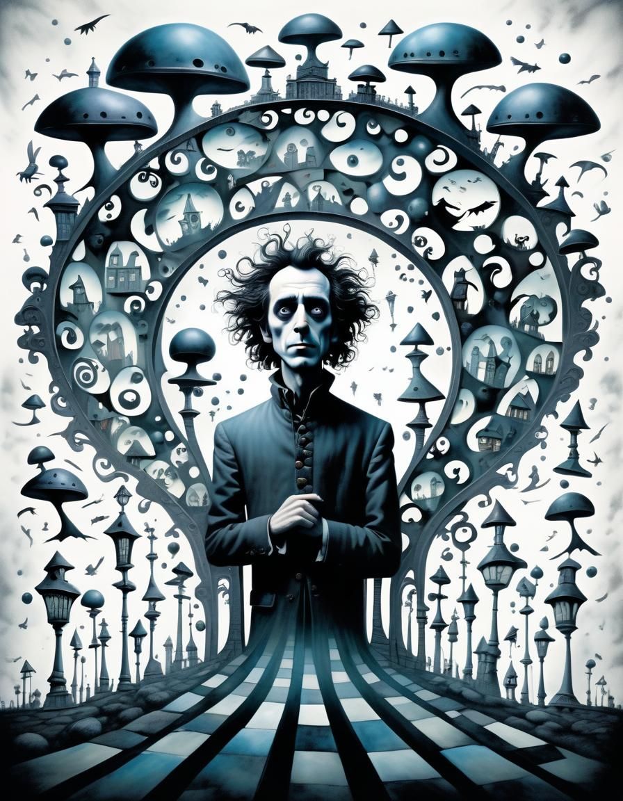 Tim Burton Style Apotheosis with 3D Effect