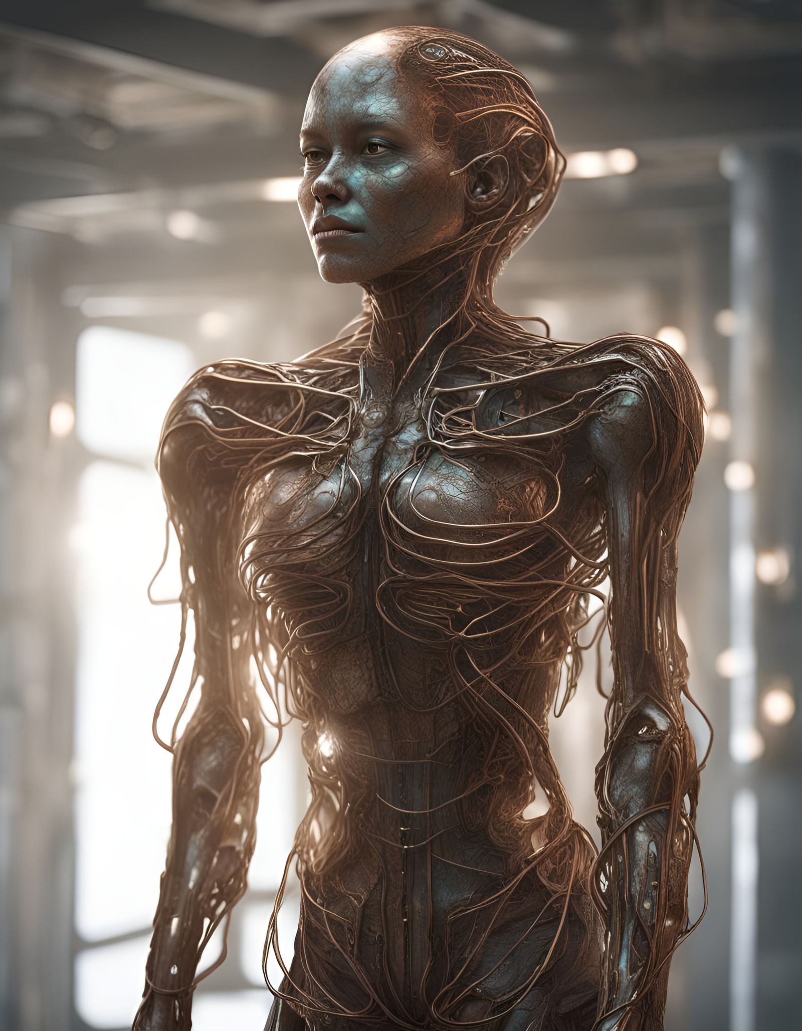 (Defleshed: 1.2) humanoid female creature looking up (glowin...