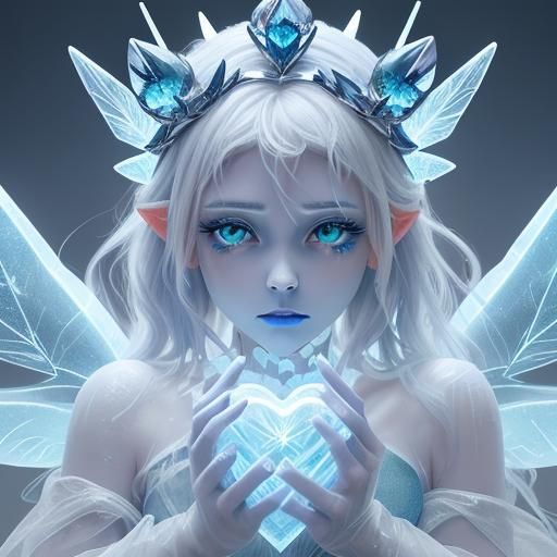 Icy Princess Sculpting Heart: Futuristic Digital Art