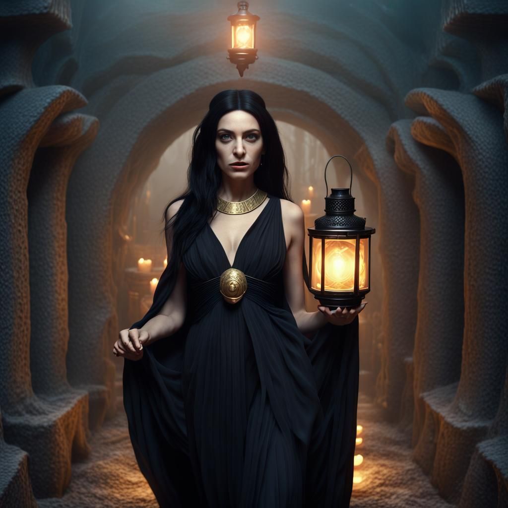 Greek Goddess Hekate Leading the Way, Detailed Matte Paintin...