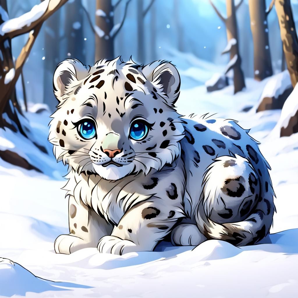 Cute Snow Leopard Portrait