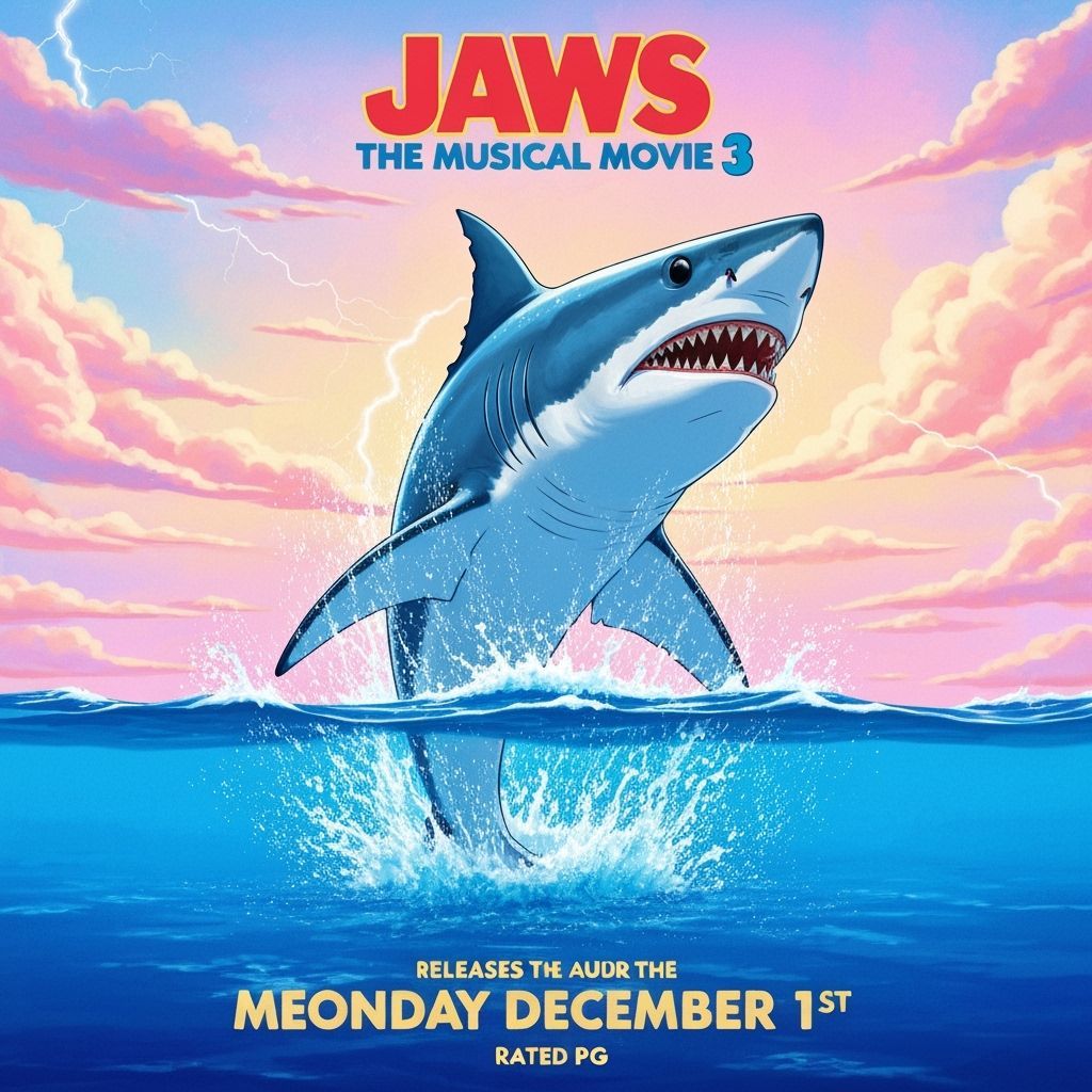 Jaws: The Musical Movie 3 Poster with Mako Shark