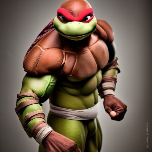 Muscular TMNT Anthro with Abs in Professional Photo