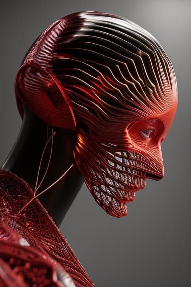 Biomechanical Angel Cyborg in Detailed 3D Render