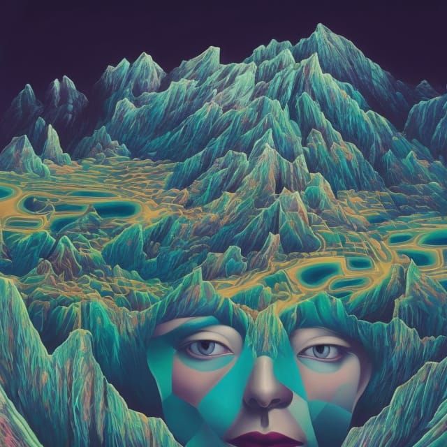 Surreal Victorian Village Optical Illusion