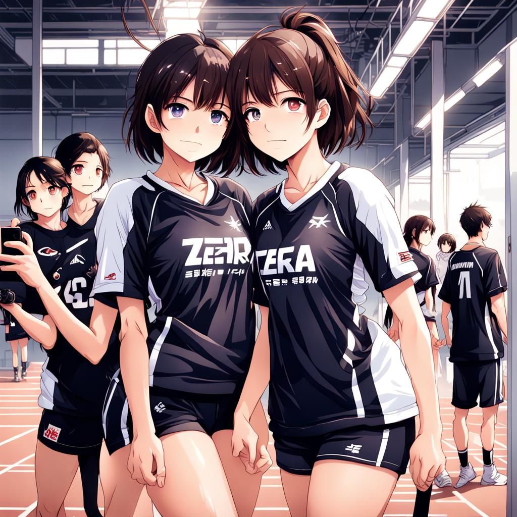 Anime-Style Photo of Two Women in Sportswear