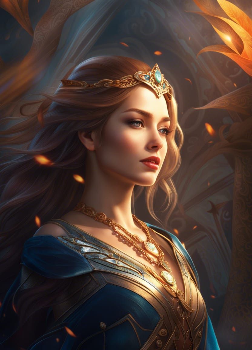 Elven Princess Portrait in High Fantasy Style