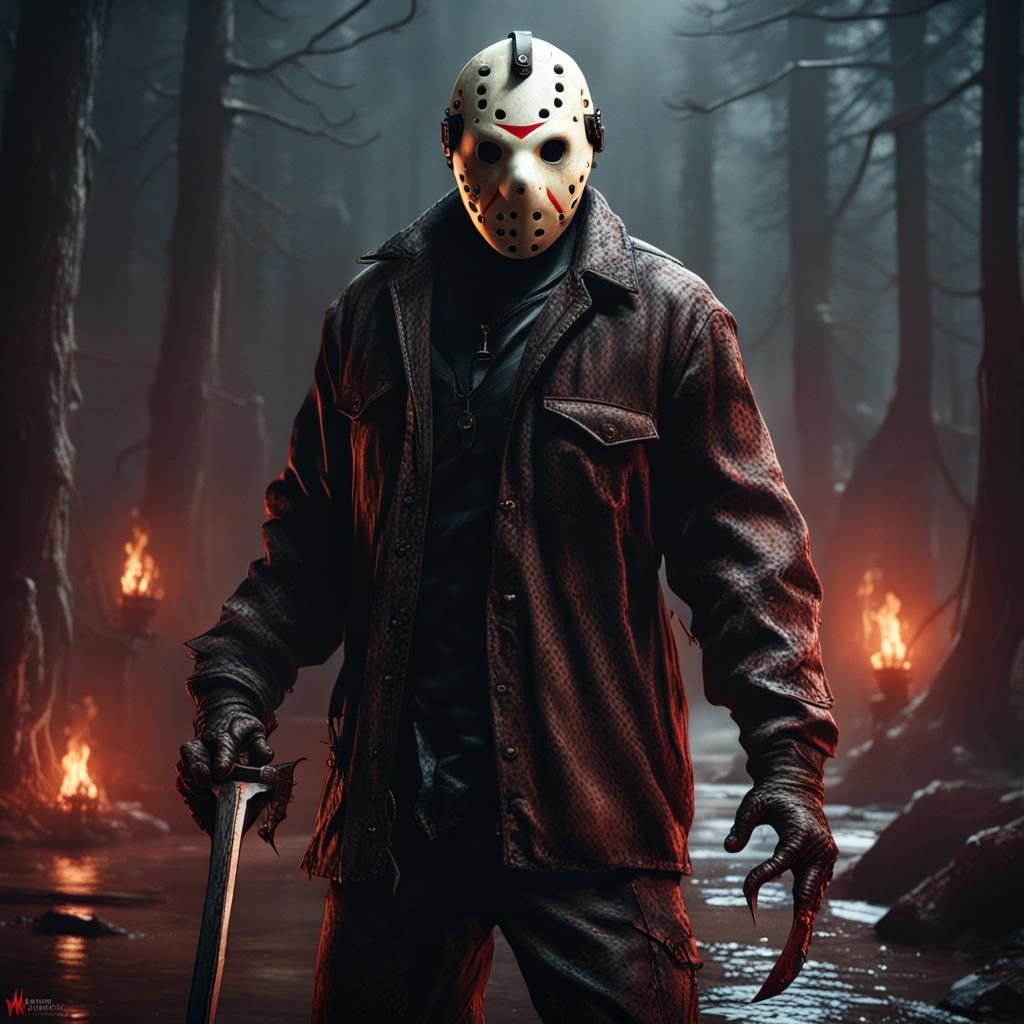 Demonic Eldritch Jason Voorhees: Detailed Matte Painting
