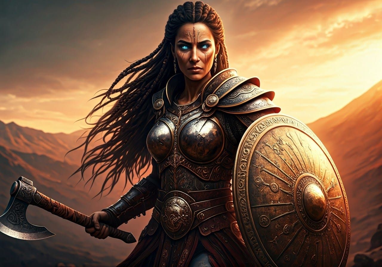 Arabic Amazon warrior with upgraded gear