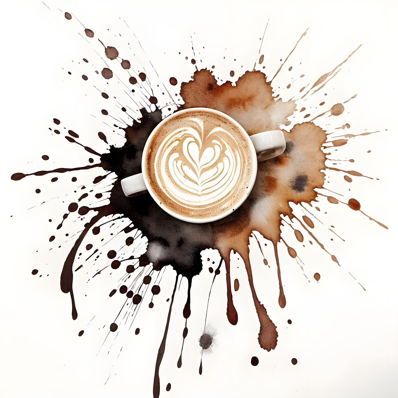 Watercolor Coffee Ring Splatters Texture