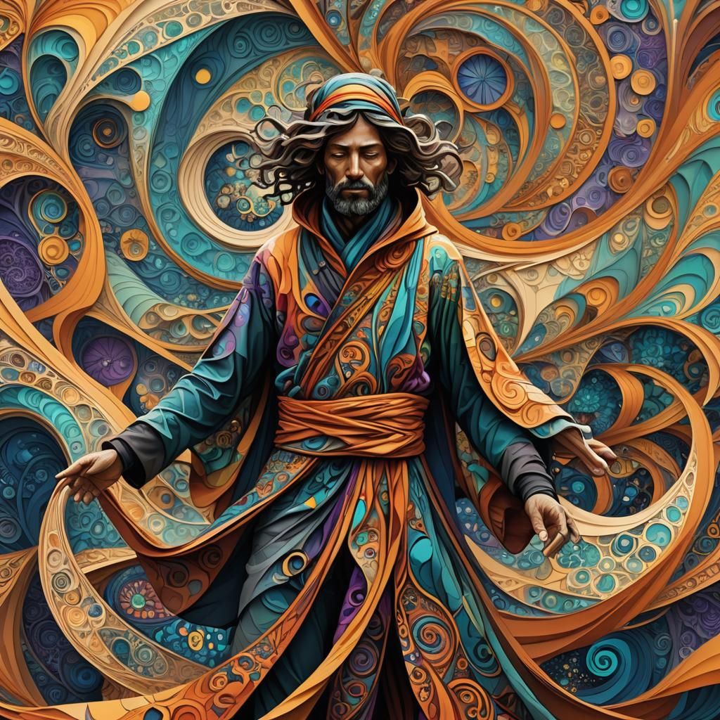 Abstract Fractal Art: Aerial Silks and Geometry