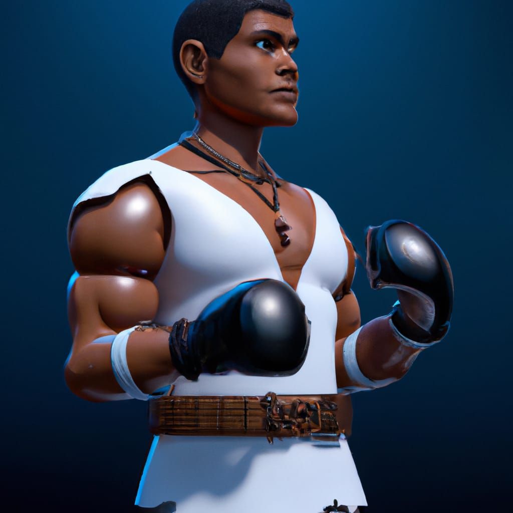 Mike Tyson as Art of Fighting Boxer, Digital Illustration