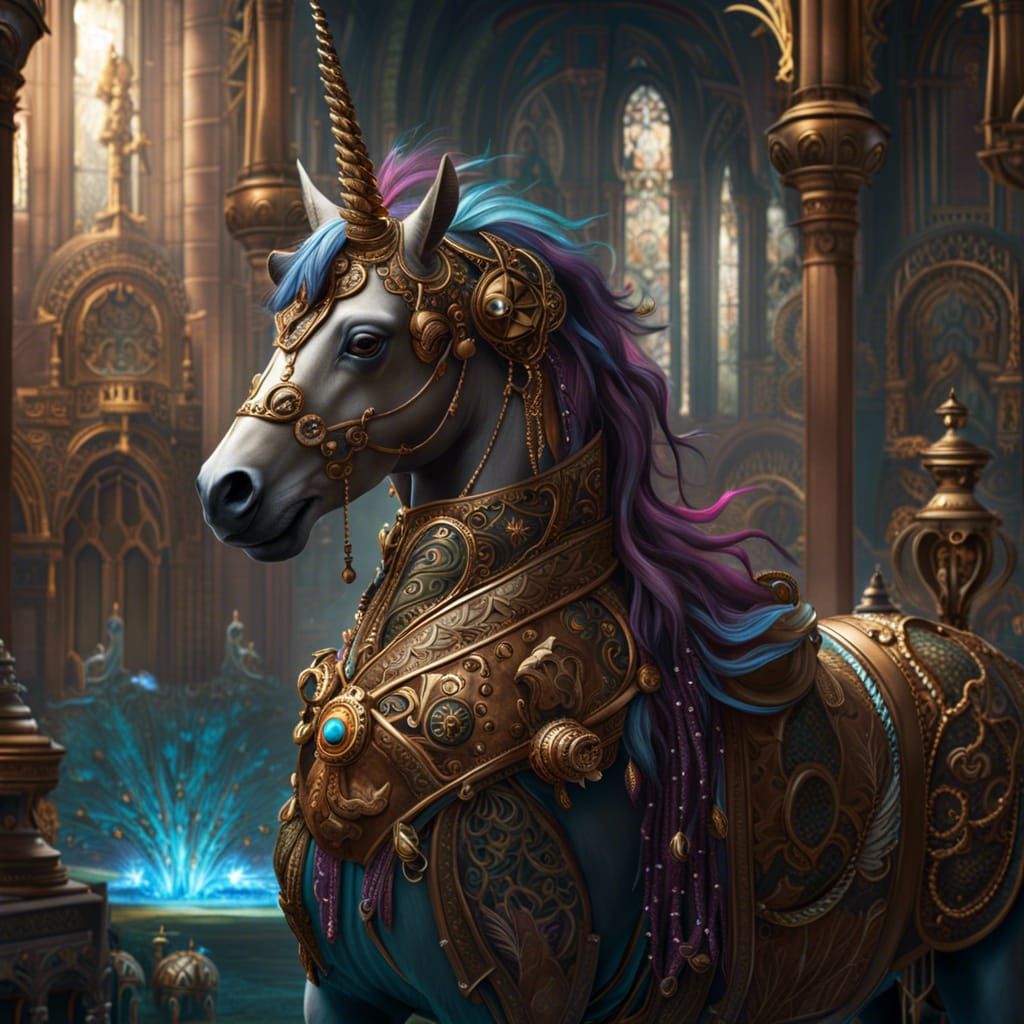 Steampunk Unicorn: Magical, Positive Fantasy Art