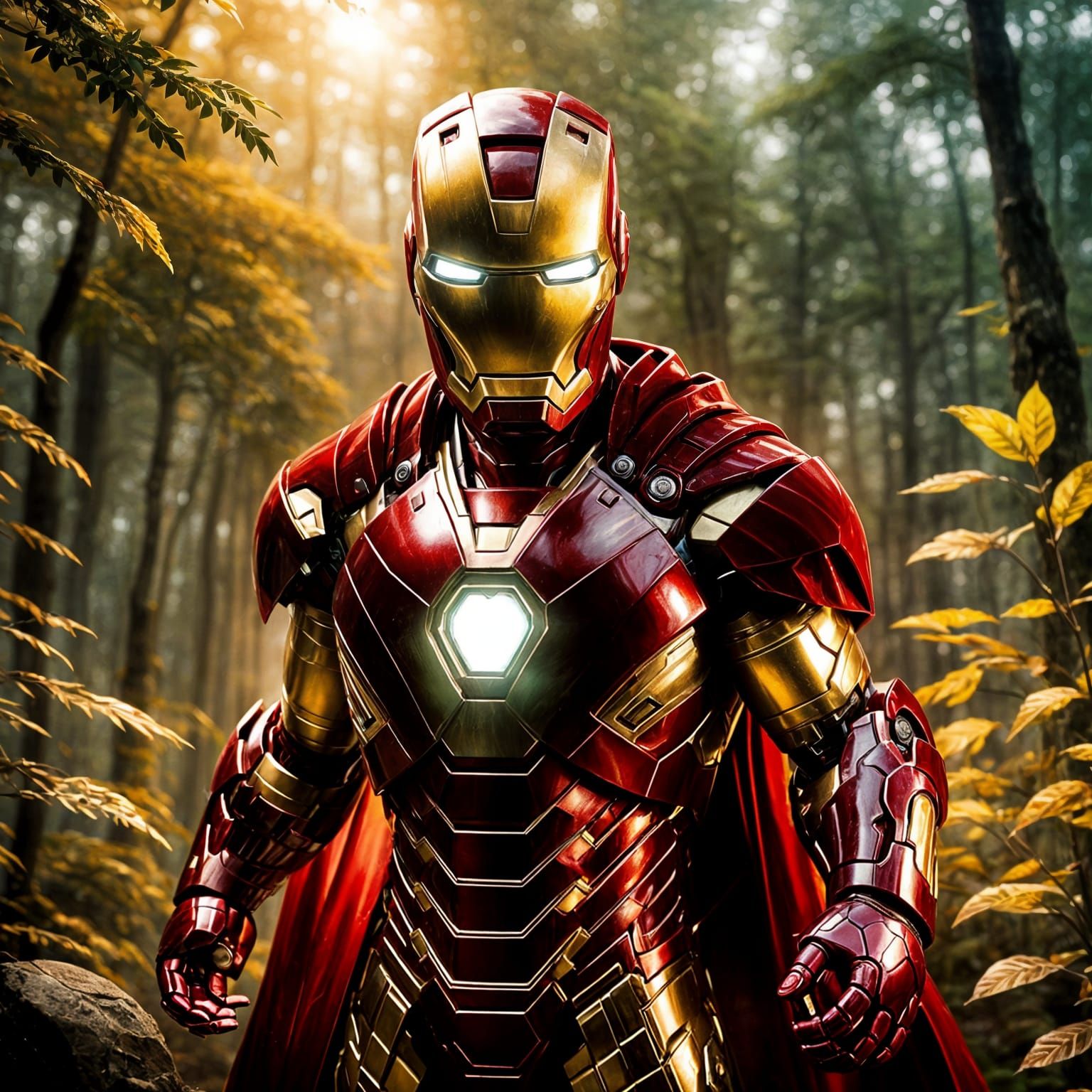 Gold and Red Baby Iron Man in Yoda Style