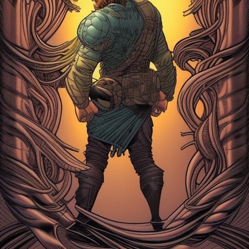 Dynamic Comic Book Illustration in Smooth Style