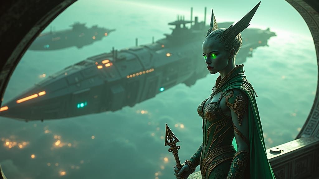 Furious Alien Princess Confronts Earth Armada