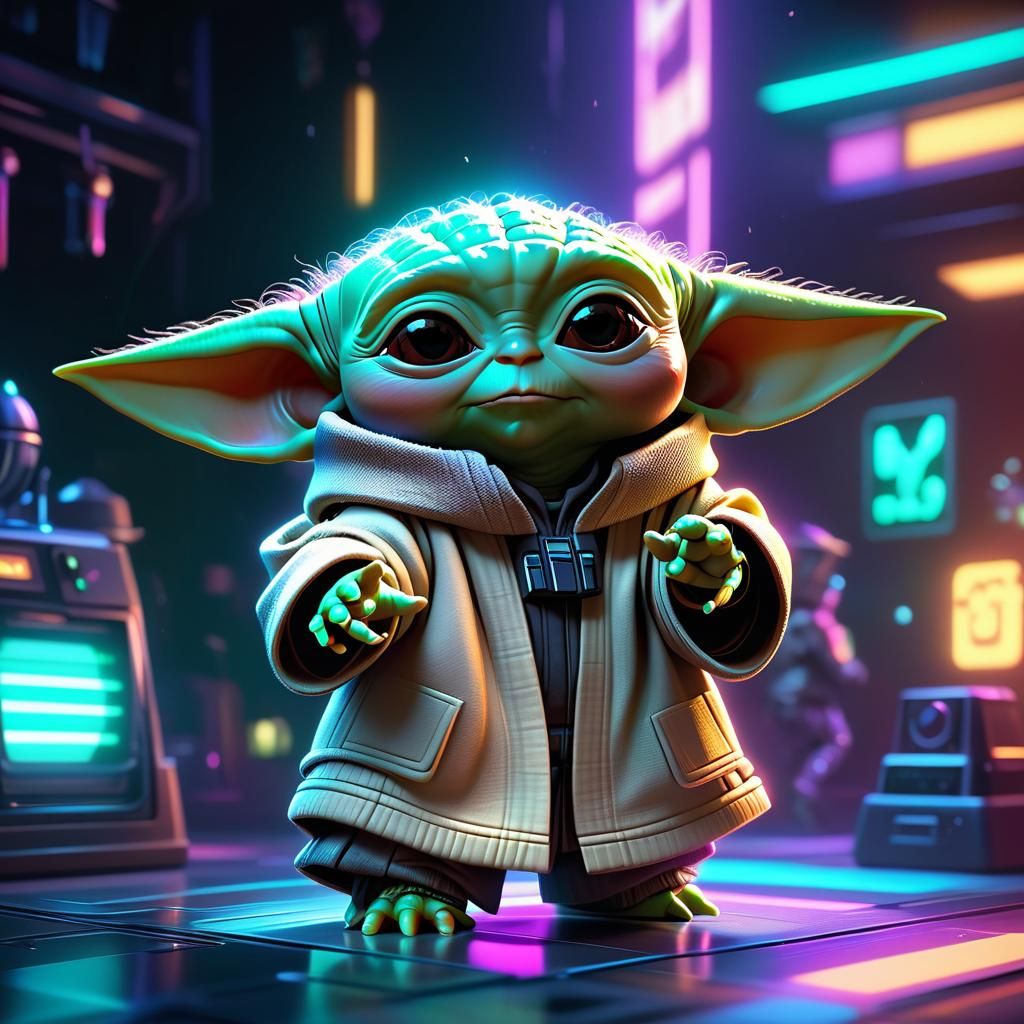 Grogu having a relaxed day