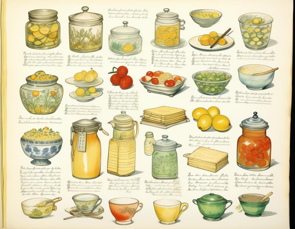 Vintage Mask Recipe Book Page in Pencil