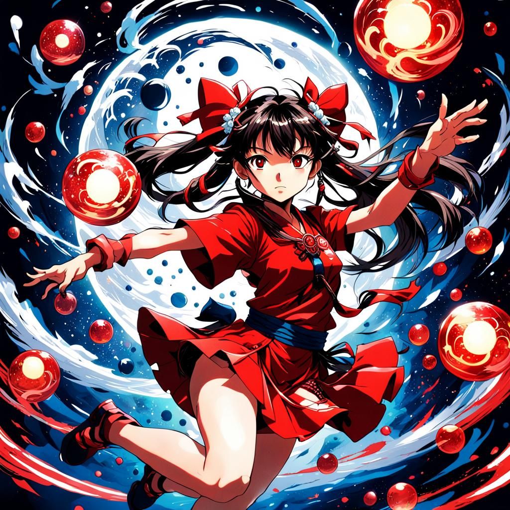 Reimu Hakurei Ready for Battle, Manga Style