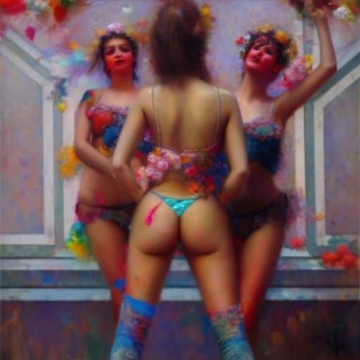 Girl at Burning Man Festival, in Daeni Style