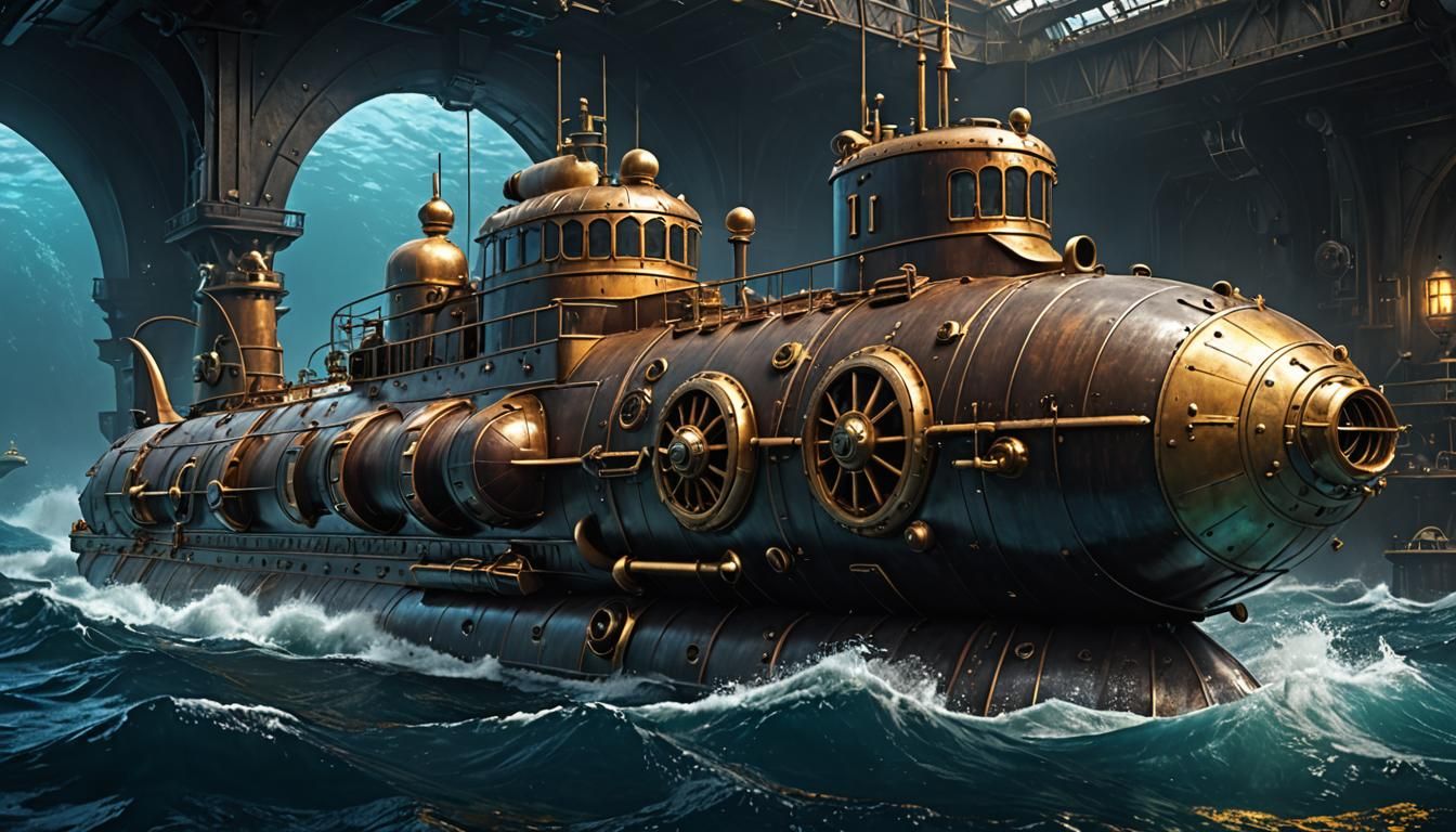 Hyperrealistic Nautilus Submarine Concept Art