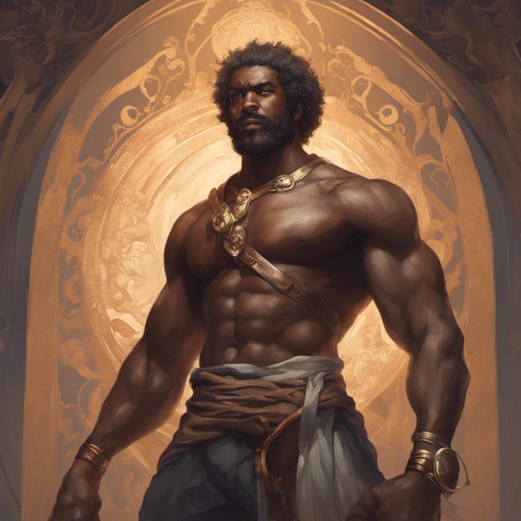 Samson with Afro and Beard: Detailed Portrait
