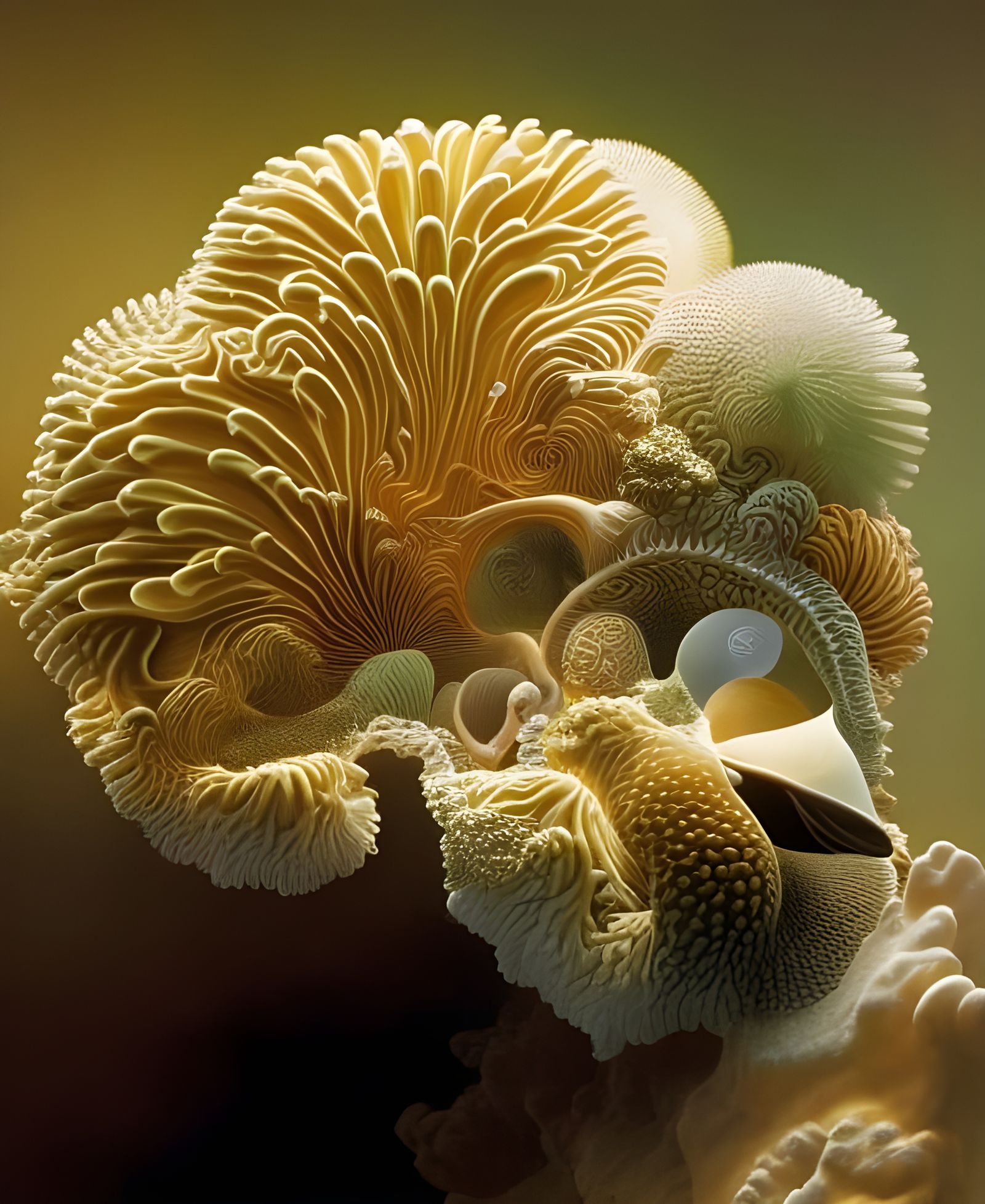 Detailed Coral Cross-Section in Dreamy Soft Light