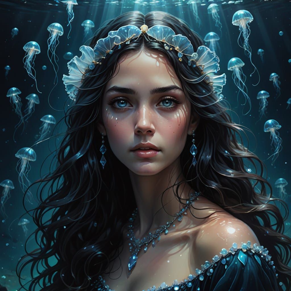 Portrait of Psamathe, a Nereid Goddess of the Sea