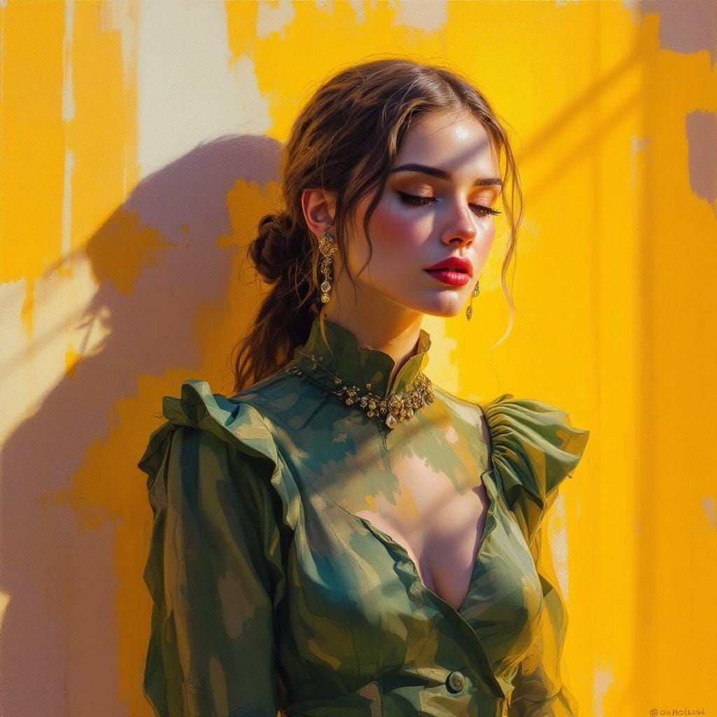 Woman Walking in Sunlight: Classical Portraiture