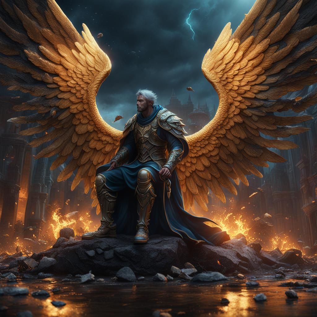 Fallen Angel in Detailed Fantasy Concept Art