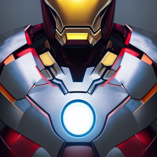 Iron Man Portrait in Hyperdetailed Style