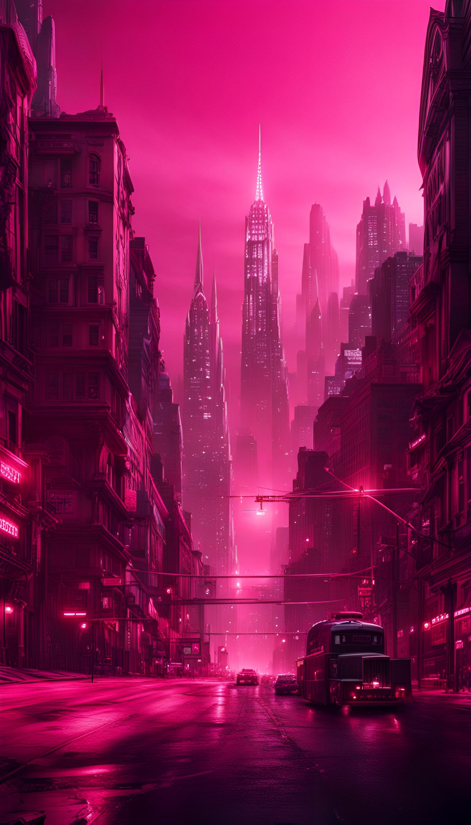 Pink Gotham City: Digital Matte Painting