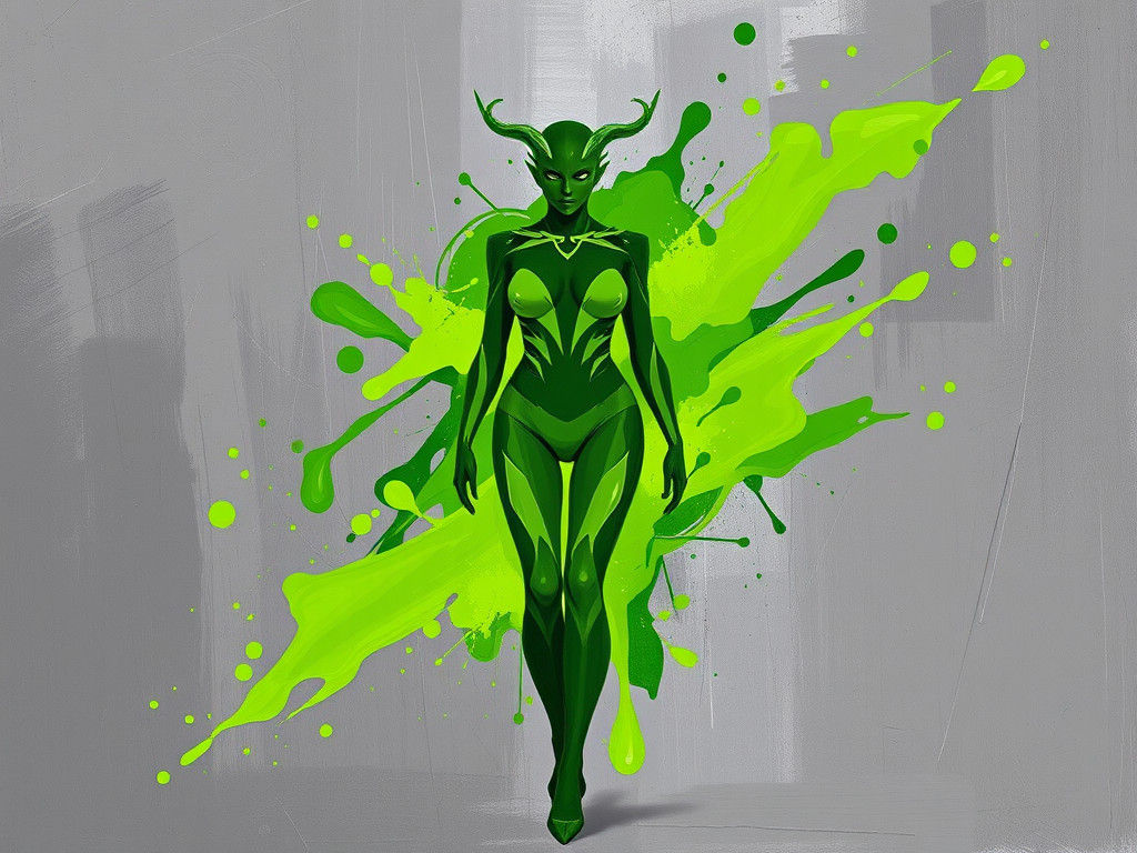 Minimalist Portrait in Renaissance Splash Art Style