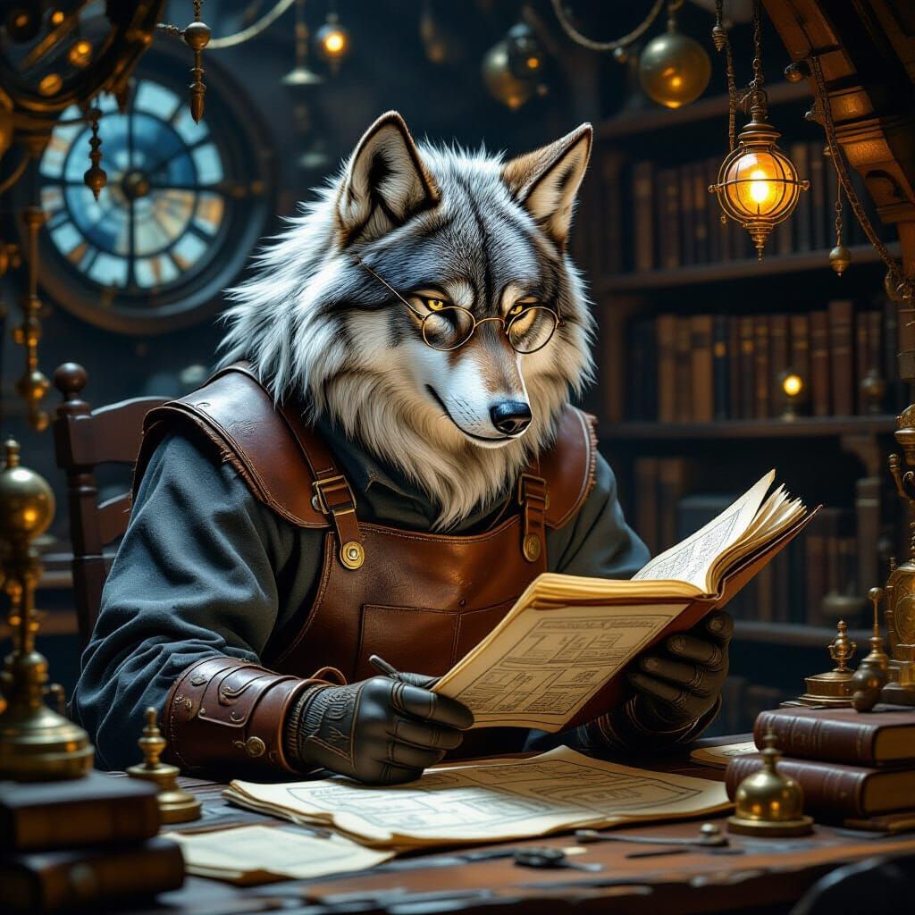 Wolf Scholar in Steampunk Workshop