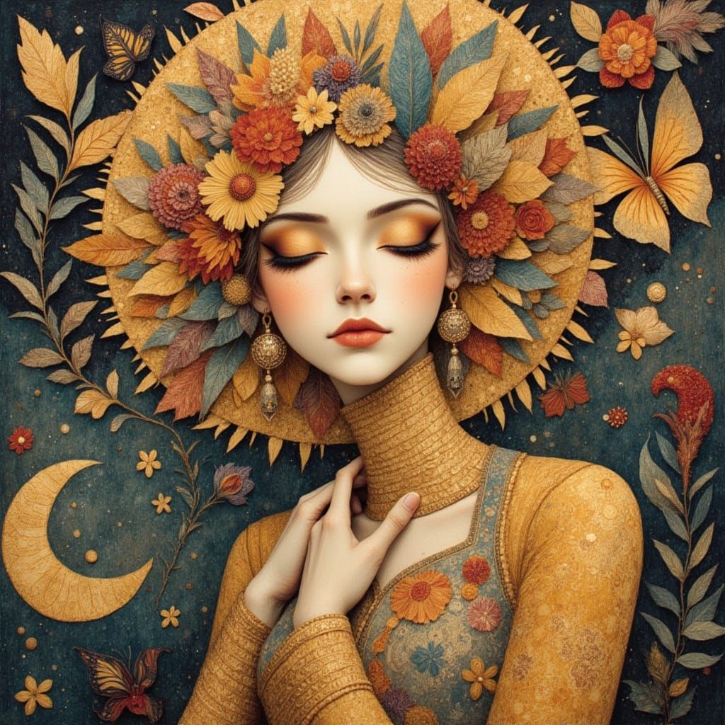 Nature Goddess in Art Nouveau Style