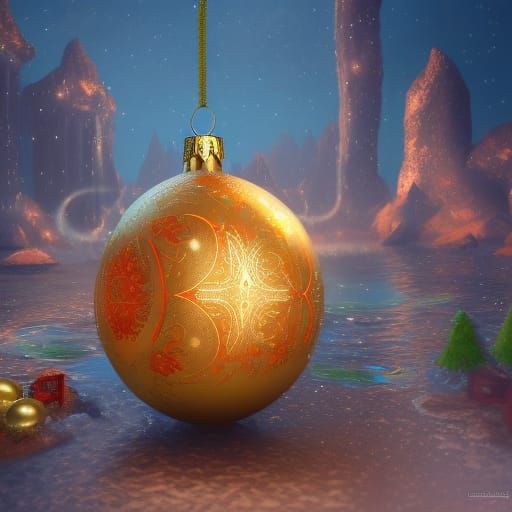 Detailed Christmas Ornament Concept Art