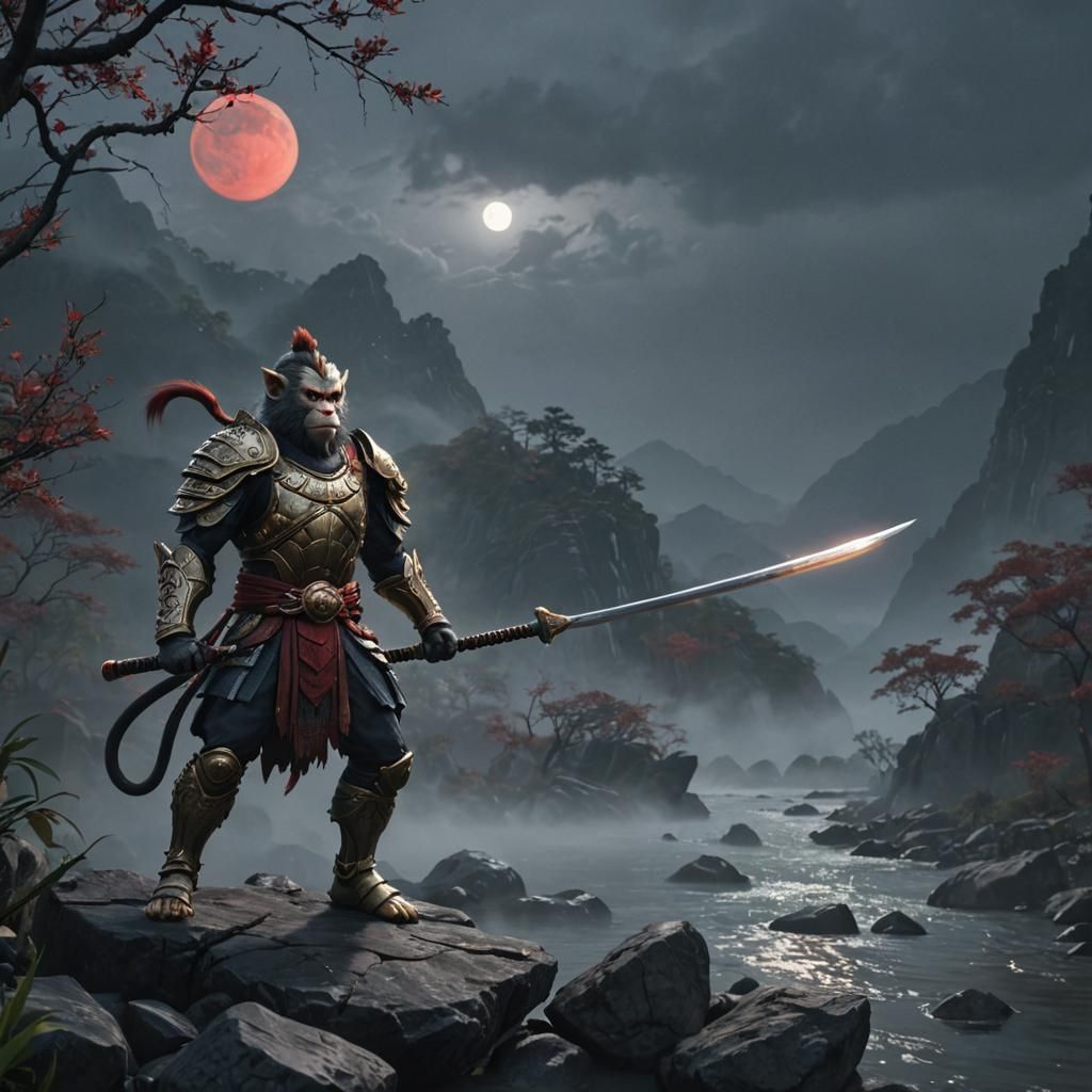 Monkey King in Armor by Misty River