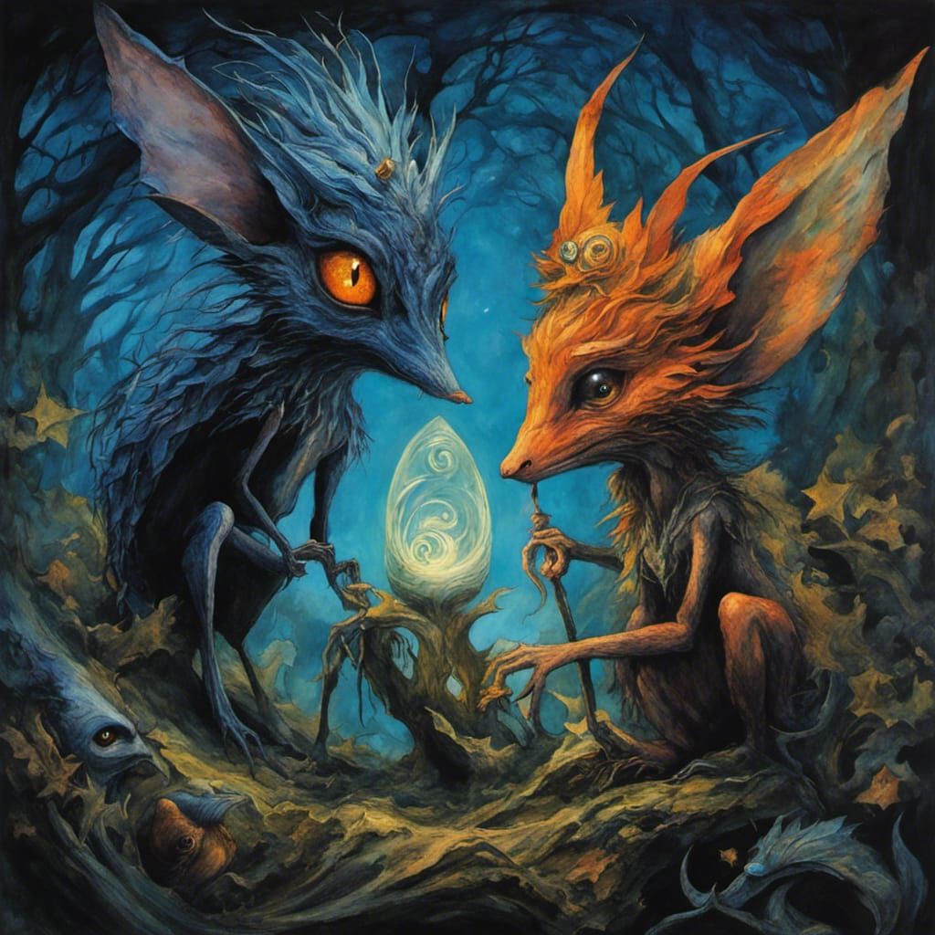 Shadow Protectors in Gothic Fairy Tale Style