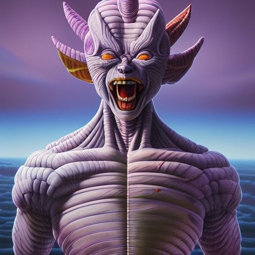 Photorealistic Frieza Tiger Fusion in 3D