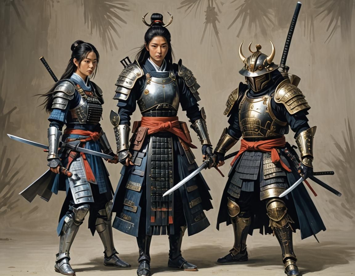 Samurai Woman Battles Android Warrior