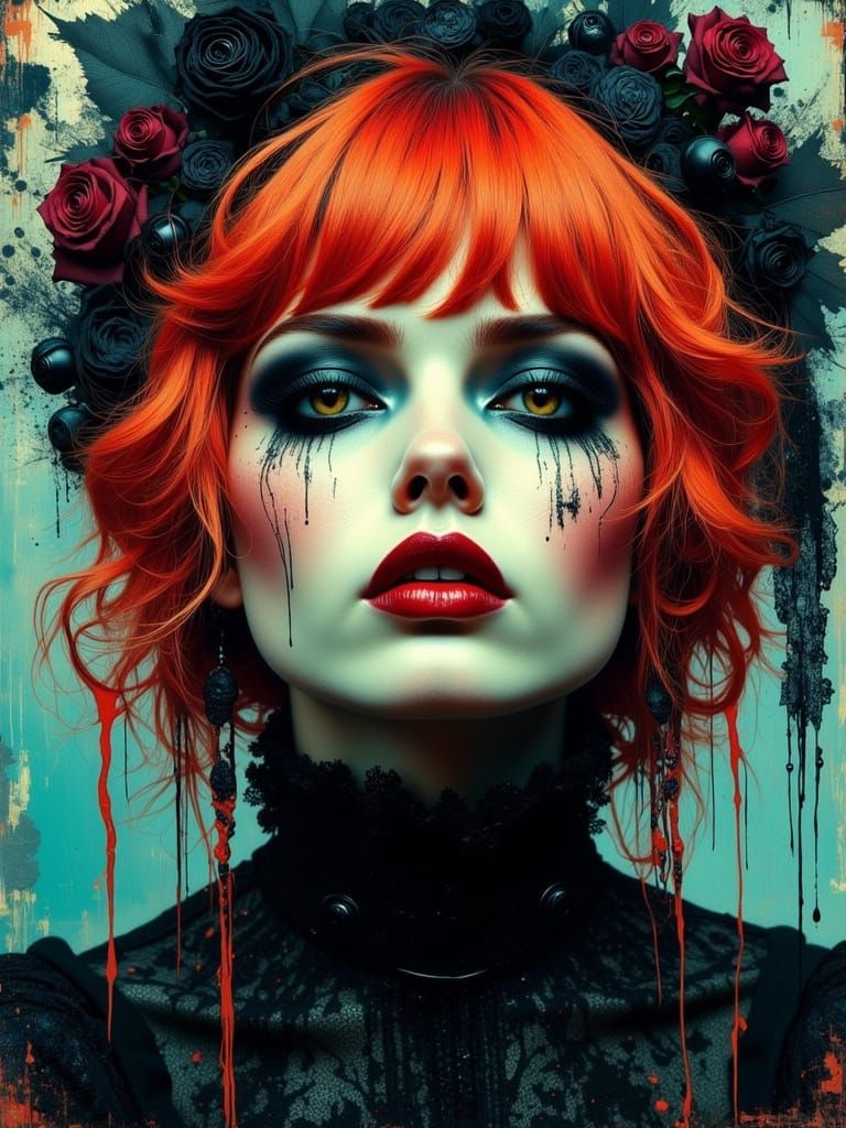 Gothic Surreal Portrait of a Melancholic Woman