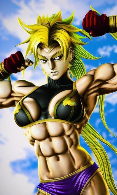 Female Bodybuilder as Dio Brando, Streets of Rage Style