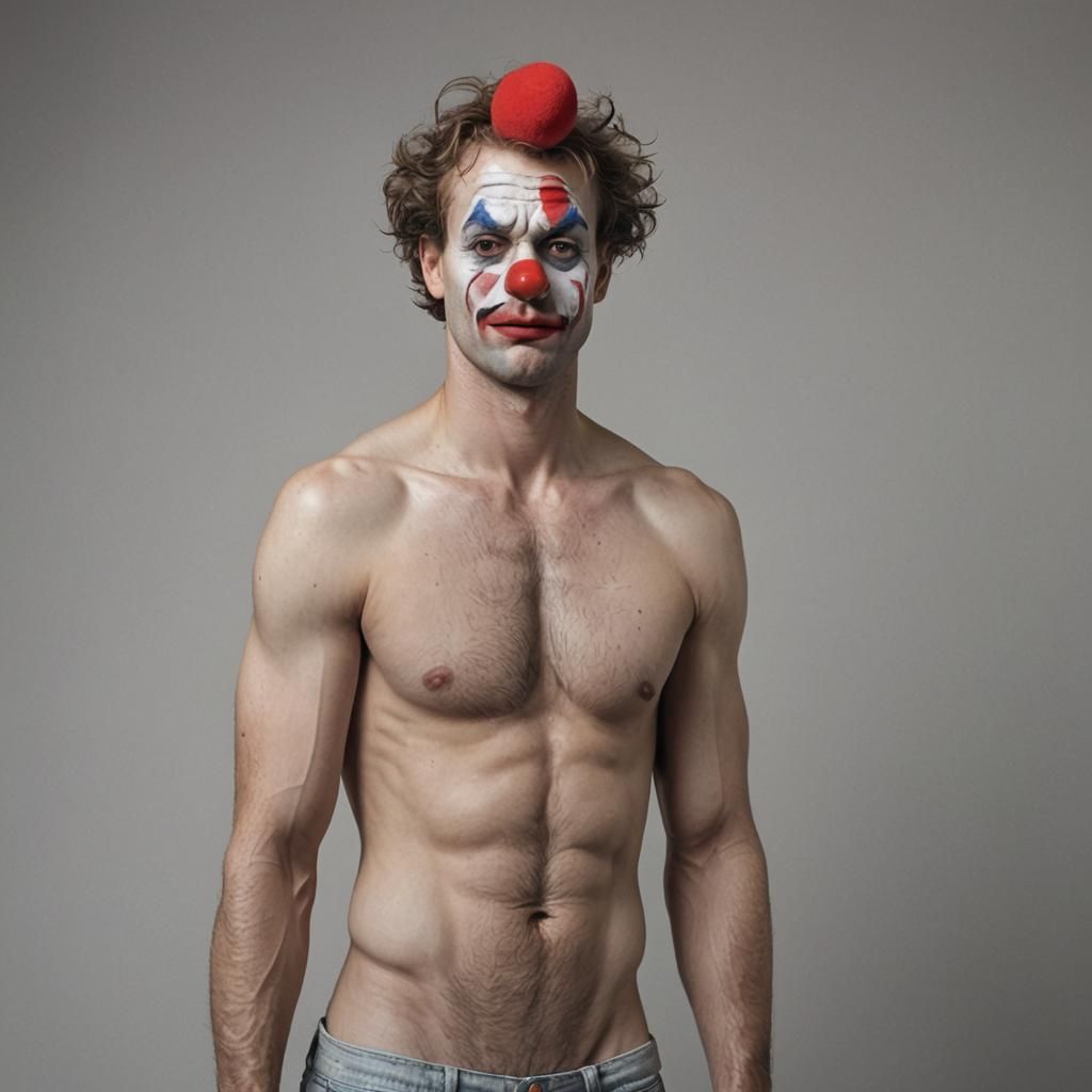 Photo-Realistic Sad Clown Portrait