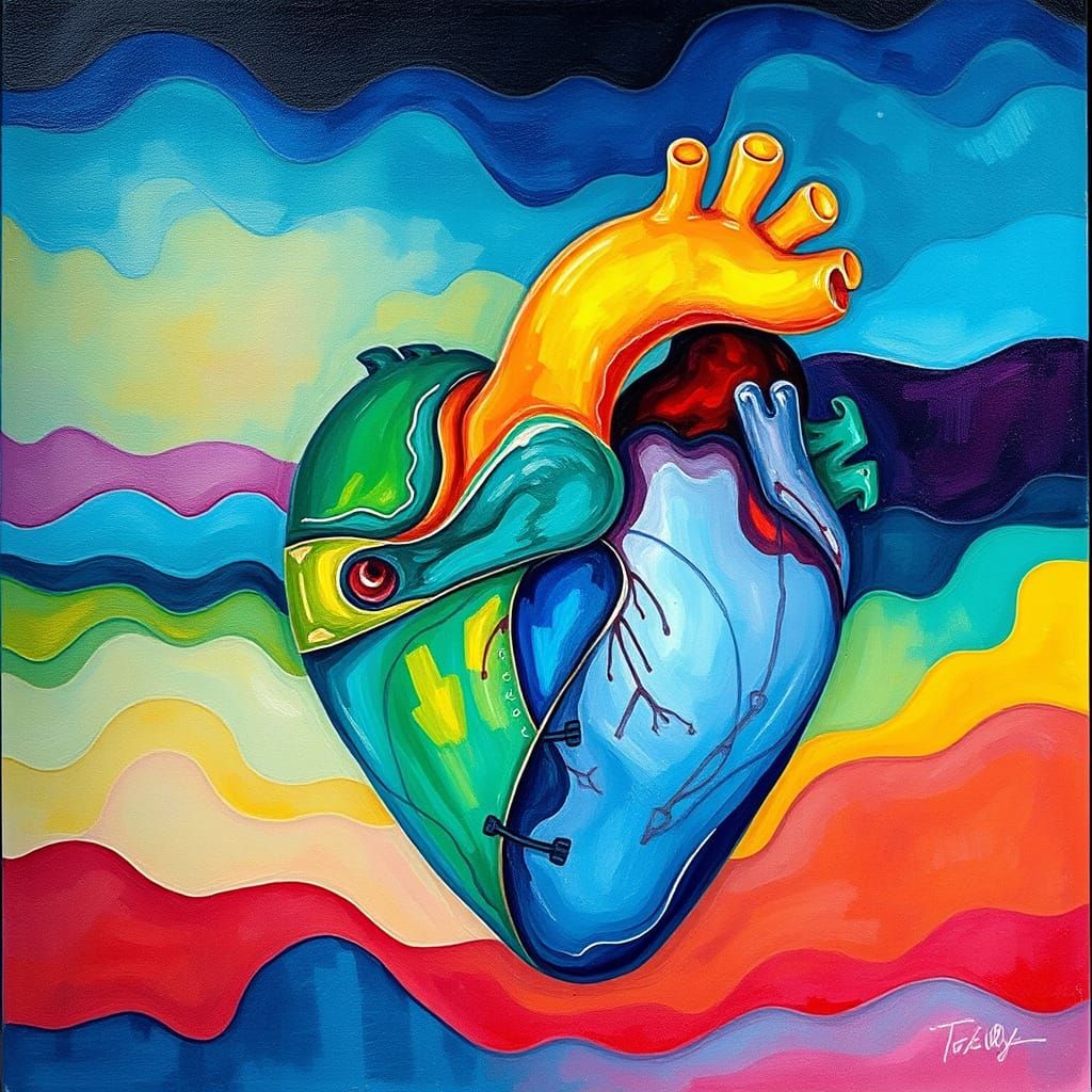 Spiritual Thirst Abstract Art in Complementary Colors