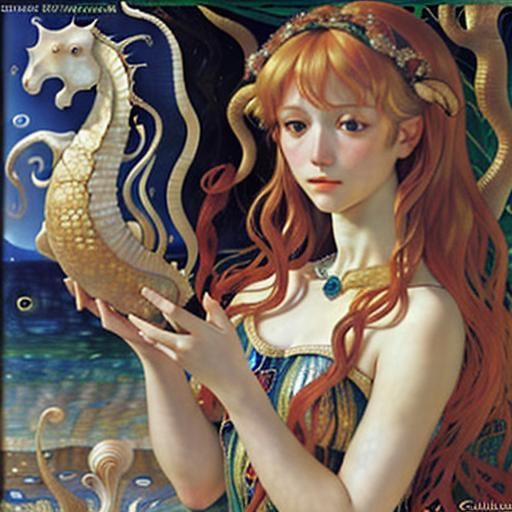 Psychedelic Seashells and Seahorses: Intricate Hyperdetailed...