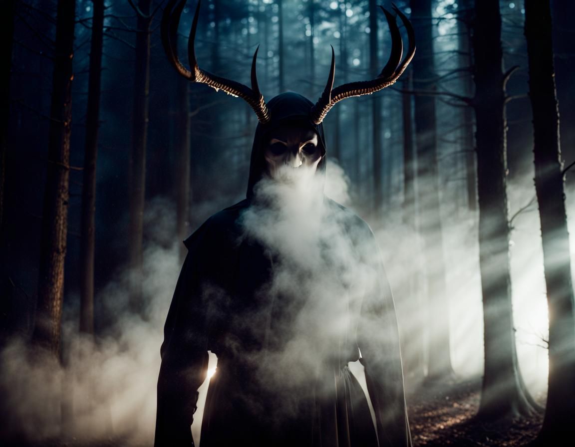 Eerie Forest of Faceless Ghosts in Cinematic Style