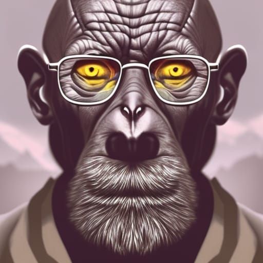 Hyperdetailed Walter White Monkey Portrait